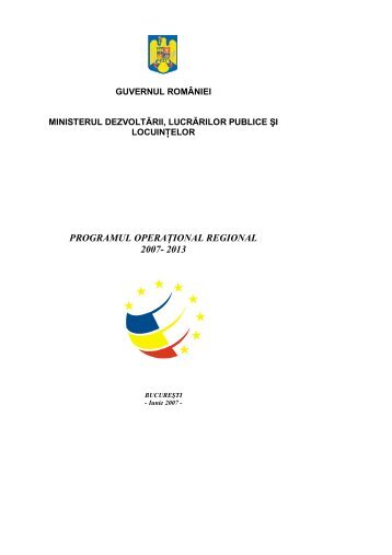 PROGRAMUL OPERAŢIONAL REGIONAL 2007- 2013 - ADR Centru