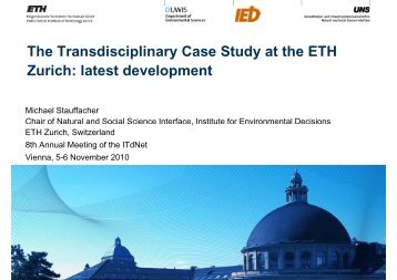 The Transdisciplinary Case Study at the ETH Zurich ... - ETH Zürich