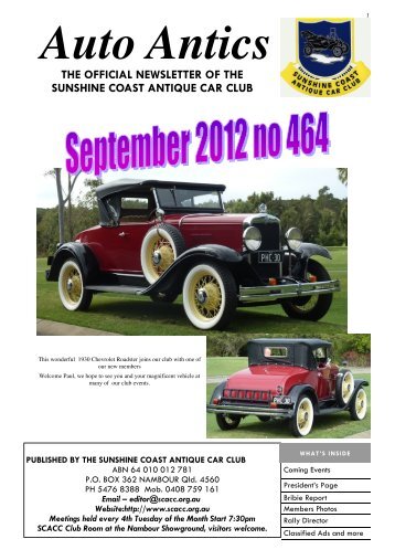 September 2012( 2.66 MB) - Sunshine Coast Antique Car Club