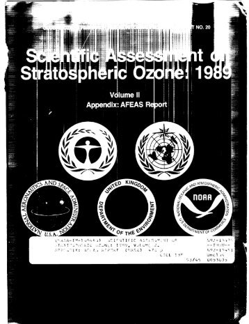 Scientific Assessment of Stratospheric Ozone: 1989 (Volume ... - NASA