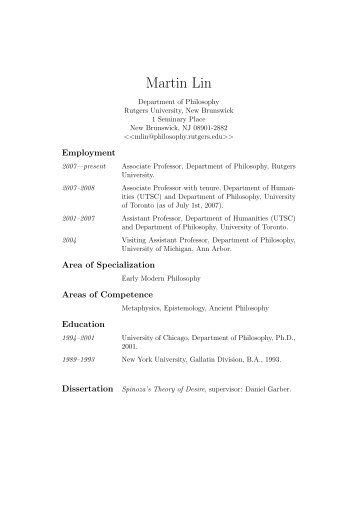 Martin Lin - Department of Philosophy