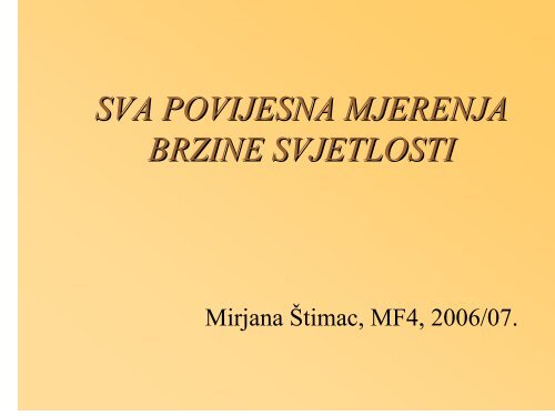 Povijesna mjerenja brzine svjetlosti