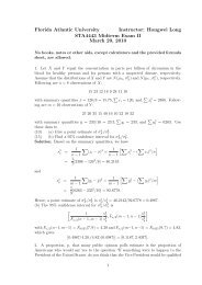 Hongwei Long STA4443 Midterm Exam II March 29, 2010