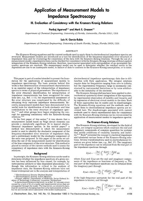 3 Evaluation Of Consistency With The Kramers Kronig Relations