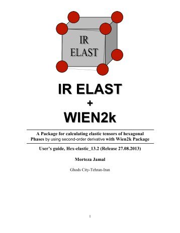 Elastic constants calculation - WIEN 2k