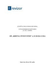 ZIF „KRISTAL INVEST FOND” A. D. BANJA LUKA - Blberza.com