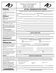 Hotel Reservation Form in .pdf format - Academy of Osseointegration