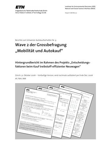 Wave 2 der Grossbefragung „Mobilität und Autokauf“