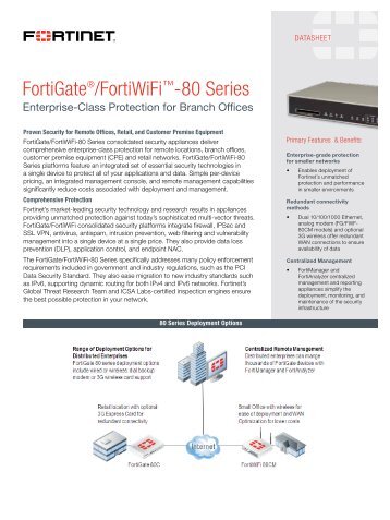 FortiGate 80C Datasheet - Fortinet