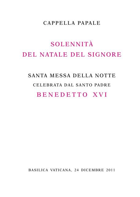 Libretto della Celebrazione - La Santa Sede