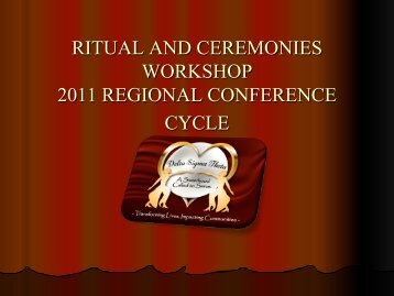 ritual and ceremonies workshop 2011 regional conference cycle