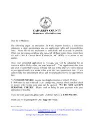 Child Support - Cabarrus County