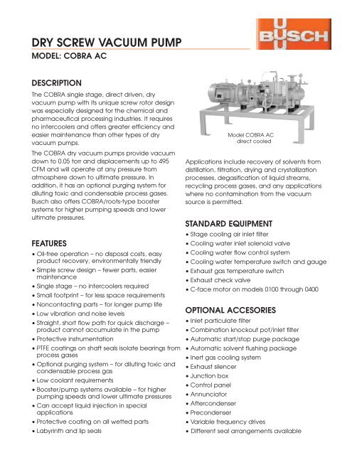 5134 Data Sheet Project - Busch Vacuum Technics