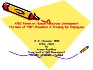 APEC Forum on Human Resources Development The Role of TVET ...