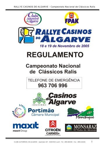 Regulamento - Clube AutomÃ³vel do Algarve
