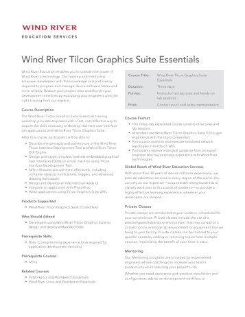Wind River Tilcon Graphics Suite Essentials