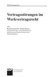 Vertragsstörungen im Werkvertragsrecht