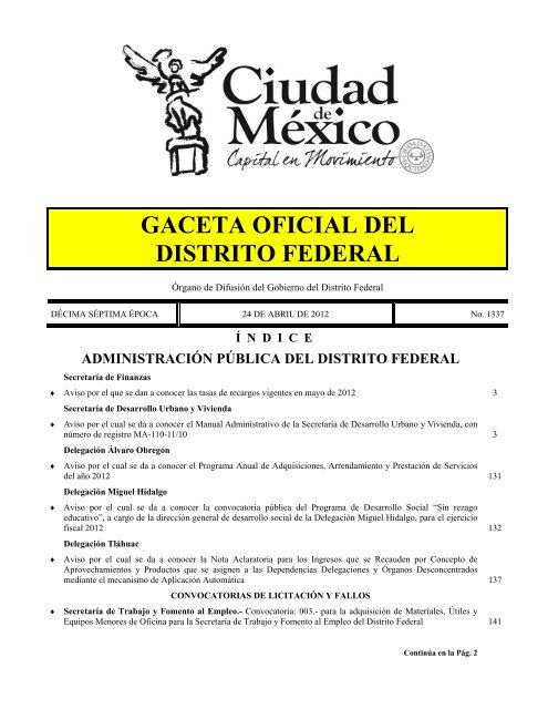 Convocatoria - DelegaciÃ³n Miguel Hidalgo