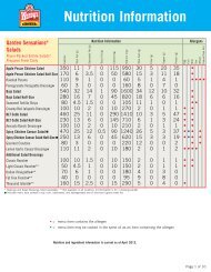 Wendys Nutrition Facts - Beacon Heights Website