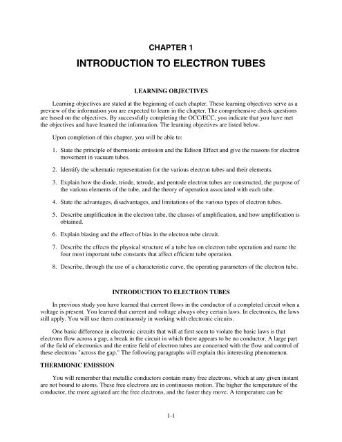 INTRODUCTION TO ELECTRON TUBES