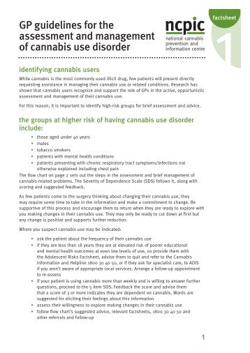 GP guidelines for the assessment and management of cannabis use ...