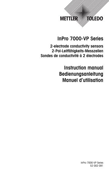 InPro 7000-VP Series Instruction manual ... - Mettler Toledo