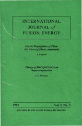 INTERNATIONAL JOURNAL of FUSION ENERGY