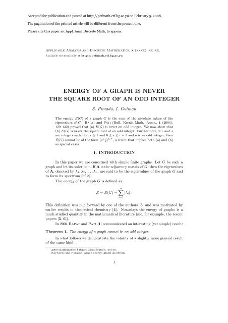 energy of a graph is never the square root of an odd integer