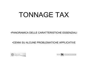 TONNAGE TAX Carini - Liguria