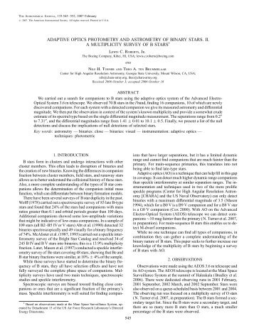 Adaptive Optics Photometry and Astrometry of Binary Stars. II. A ...