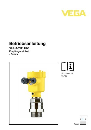 Betriebsanleitung -VEGAMIP R61 --Relais - VEGA Grieshaber  KG