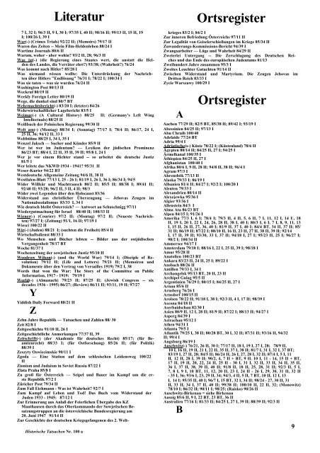 Registerheft fuer Historische Tatsachen Nr. 76-100