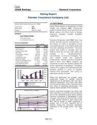 Pioneer Insurance Company Ltd. - Credit Rating Agency of ...