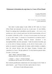 Ãclatement et dissolution du sujet dans Les Cantos d'Ezra Pound