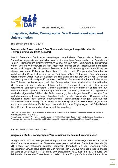 Zitat der Wochen 46-47 / 2011 - i-daf.org