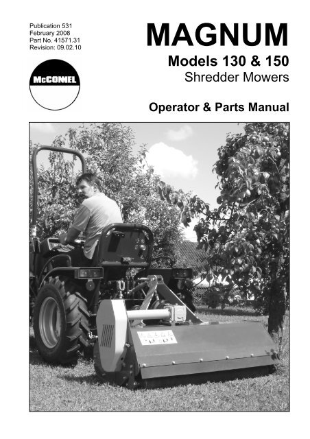 McConnel Magnum 130 Flail Mower Operators and Parts Manual