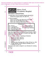 Henry Ford Wyandotte Hospital Dictation Instructions - HFHS Digital ...