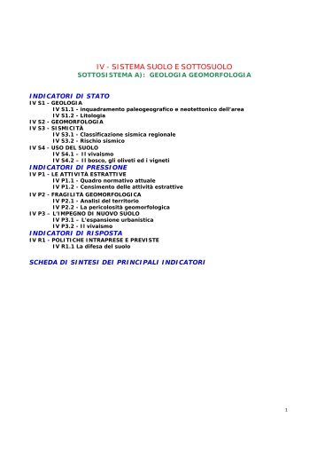 IV - SISTEMA SUOLO E SOTTOSUOLO - Comune di Montale