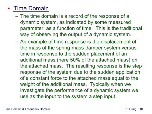 Time Domain & Frequency Domain - Mechatronics