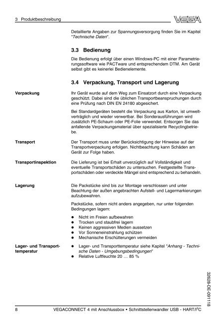 Betriebsanleitung -VEGACONNECT 4 mit Anschlussbox ...