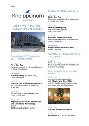 UNSER WEIHNACHTS- PROGRAMM 2011/2012