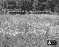 Annual Report 2000 - Sierra Club BC