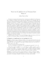 Traces sur les algèbres de von Neumann finies