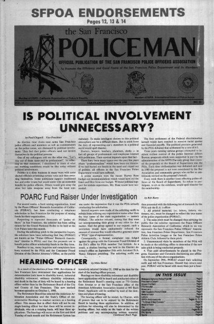 October 1980 - San Francisco Police Officers Association