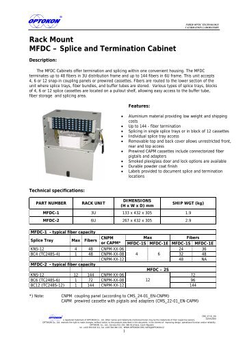 Rack Mount MFDC – Splice and Termination Cabinet
