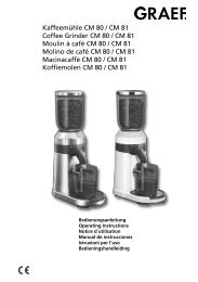 Kaffeemühle CM 80 / CM 81 Coffee Grinder CM 80 / CM 81 ... - Graef