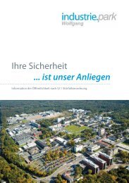 Ihre Sicherheit ... ist unser Anliegen - Industriepark Wolfgang