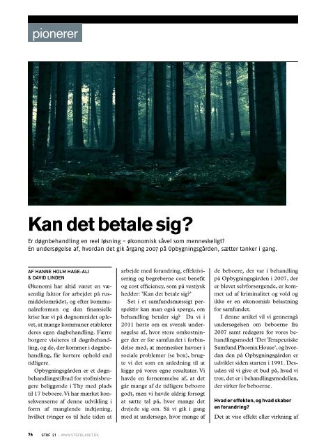 Kan det betale sig? - Stof