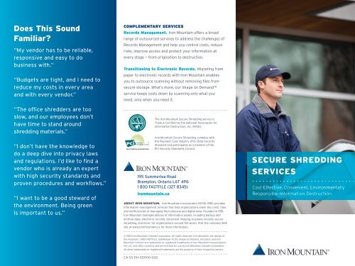 Secure Shredding Services - Iron Mountain Canada