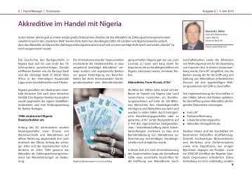 Akkreditive im Handel mit Nigeria - Deutsche Bank